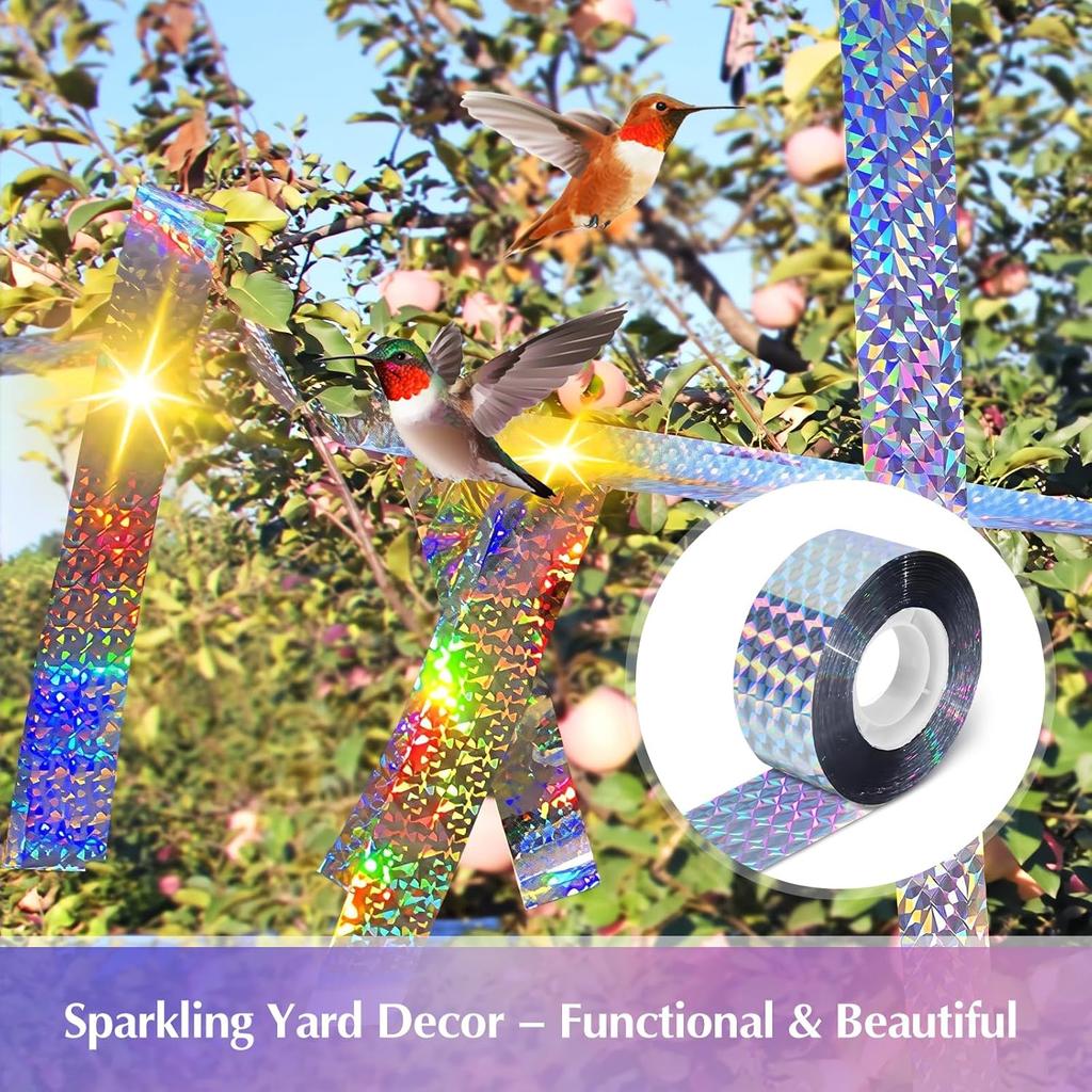 Reflective Bird Repellent Scare Tape Garden Protection Double Sided Flashing Physical Deterrent Pigeons Crow Duck Bird Ribbon
