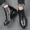 Stylowe Nowe Męskie Wygodne Buty Outdoorowe 2024 Skóra Naturalna Męskie Botki Męskie Zimowe Uniwersalne Buty Motocyklowe