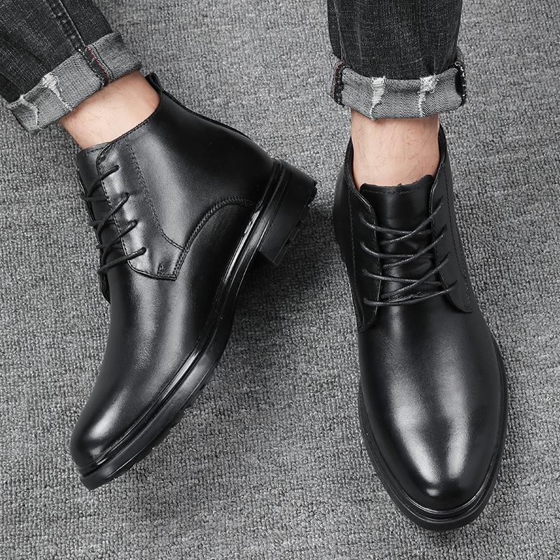 Модные Стильные Новые Мужские Удобные Ботинки для Отдыха 2024 Натуральная Кожа Мужские — фото 3