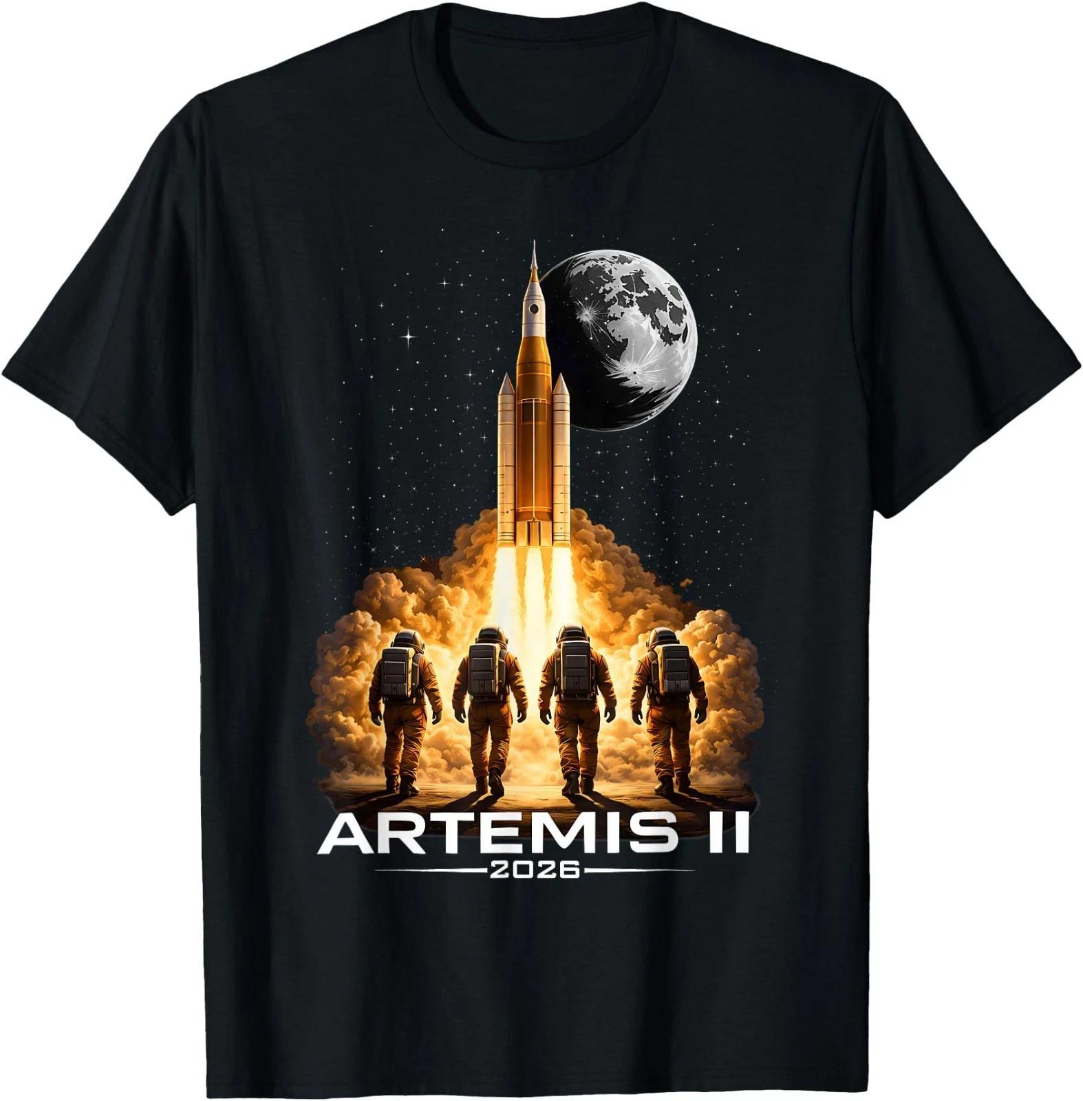 Artemis Launch to The Moon Astronaut Explorer T-Shirt L
