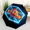 Disney Nemo, Cube Themed Automatic Opening and Closing Folding Umbrella, Portable Durable, 8 Rib Umbrella Frame, Very Suitable for Busines