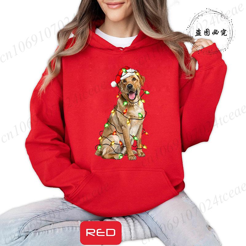 Christmas Dachshund Printed Hooded Sweatshirt Merry Christmas Women's Loose Hoodies Xmas Dog Cartoon Anime Hoody Clothing