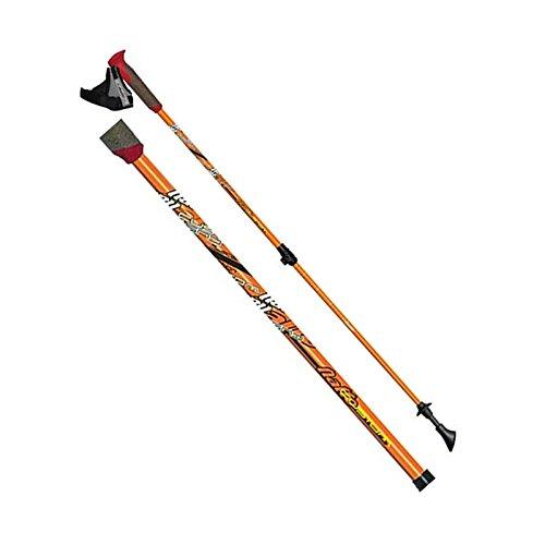 nite (Night Craft) Made in Japan Full Carbon Two-Stage Telescopic Nordic Walking Poles, International, Set of 2, NWP-2140804, Keiko Orange