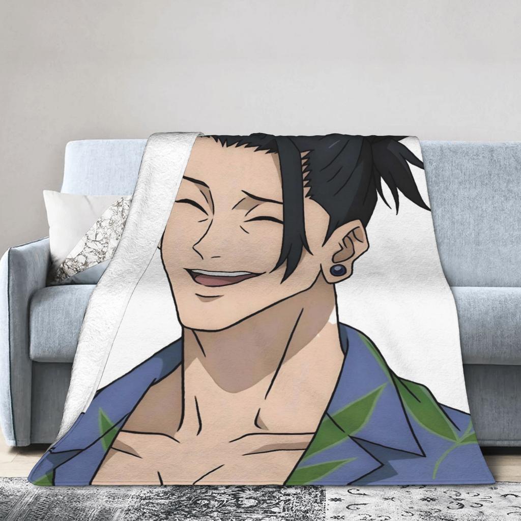 Geto Suguru Jujutsu Kaisen Blanket Quality Warm Throw Blanket Winter Child Couch Chair Print Bedspread