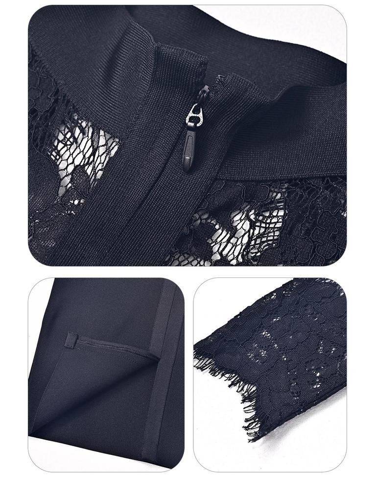 Tight Bandage Halter Lace Evening Gown - Sexy European/American Fashion for Autumn/Winter