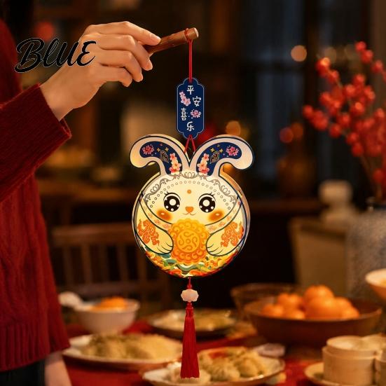 Cartoon Rabbit Lantern DIY Kit for Kids Mooncake Bunny Material Pattern Set Handmade Crafts Mid-Autumn Festival Celebration Easy Assembly