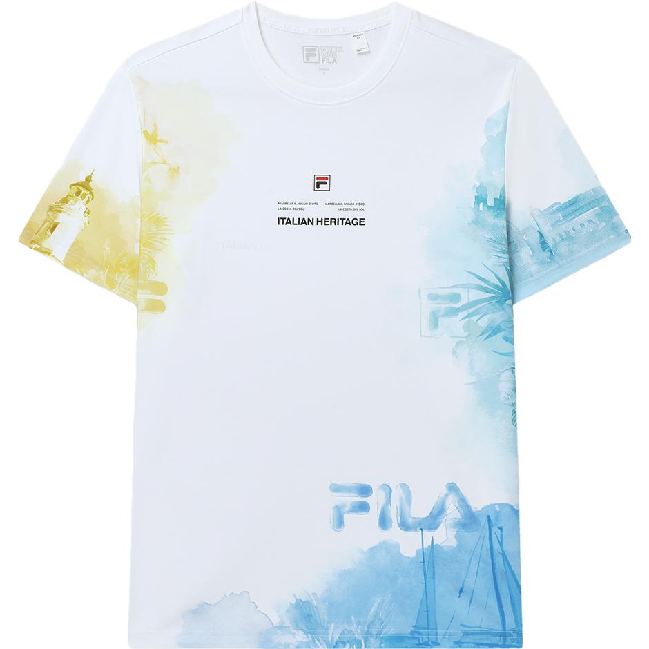 Fila All Over Print Shoulder T-Shirt Men Tops F11M328110F-ZA