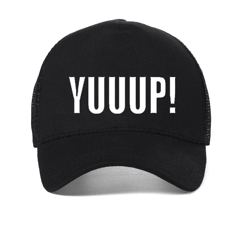 Funny Adult YUUUP! Print letters Baseball cap High Quality Men Women Cotton summer mesh trucker hat Bone Garros
