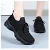 Women's Breathable Knit Mesh Casual Sports Shoes, Lightweight Solid Color European Style Footwear, Available In Large Sizes.