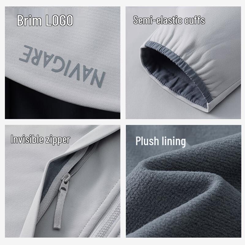 Navigare Men's Fleece-Lined Waterproof Hooded Outdoor Jacket