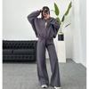 Womens Casual Streetwear Set Long Sleeve Cardigan Top Pants 2 Piece Outfit Winter