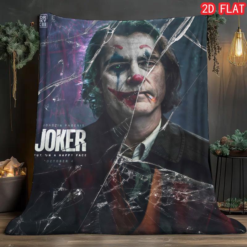 

Joker Inspired Flannel Blanket Warm Cozy Lightweight Throw for Bed Sofa Living Room Unique Gift for Horror Fans 75x90cm