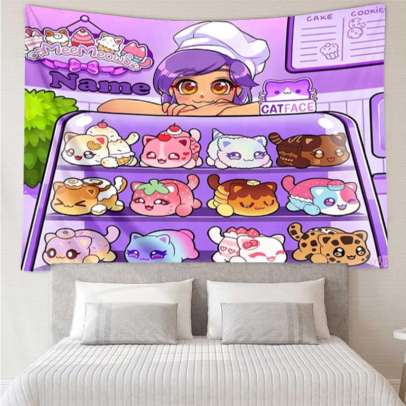 Custom Name Aphmau Print Tapestry, Backdrop, Easy Setup, Ideal for Bedroom, Office & Living Room, with Aesthetic Wall Hanging Decor.