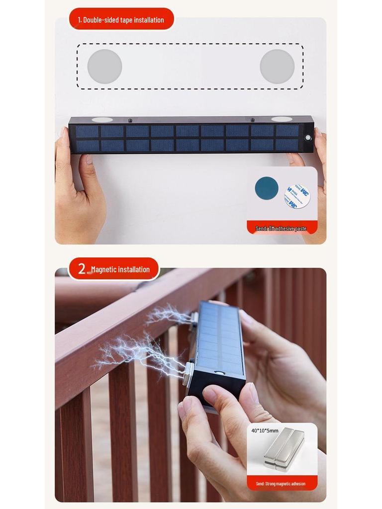 Solar Waterproof Wall Lamps for Garden, Villa, Courtyard, Balcony, and Fence Lighting