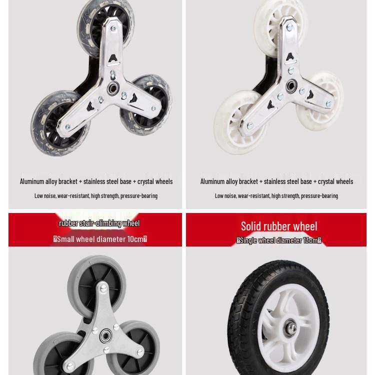 Six-Wheel Folding Stair-Climbing Hand Truck and Portable Cart