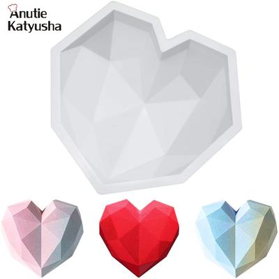 3D Diamond Love Silikonové formy ve tvaru srdce na pečení Piškotová šifonová pěna Formy na dezerty na dorty Potravinářské