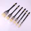 Flat-head Bristle Wood Handle Brush Set for Watercolor and Oil Painting, Handmade with Wall Painting Capability.