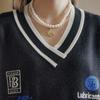 MAXZA Sporty V Neck oVersized Knit Zd11qk016na