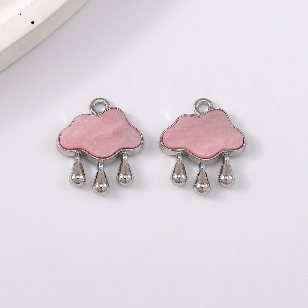 5pcs Cute Gemstone Cloud Raindrop Charms Pendants for Necklace Earrings Bracelet DIY Handmade Jewelry Accessories