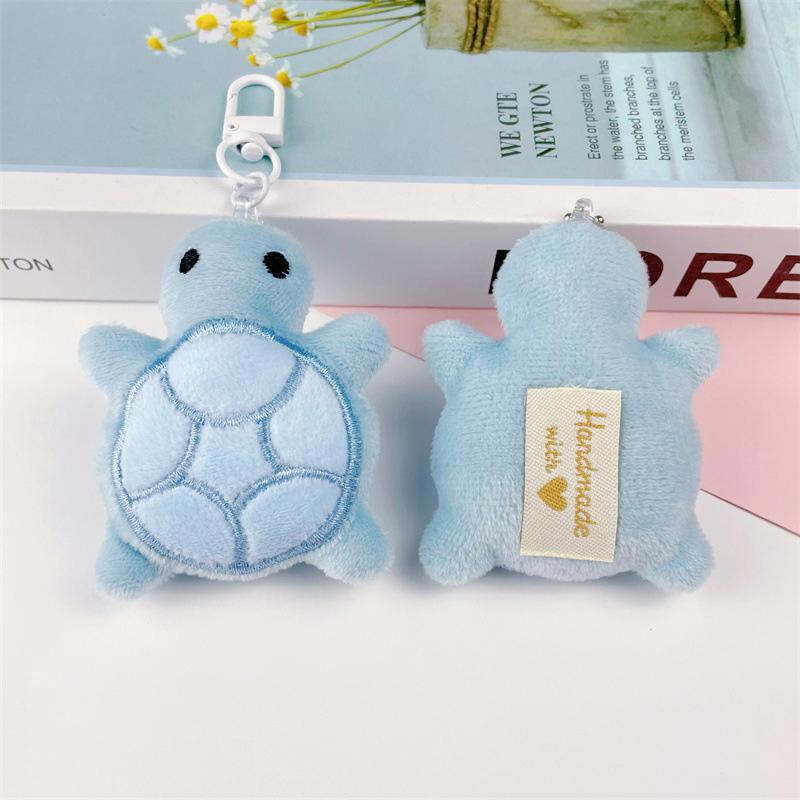 Tortoise Keychain Cute Animal Cartoon Key Pendant Decorative Soft Stuffed Plush Toy Keyring Sea Turtle Car Bag Pendant