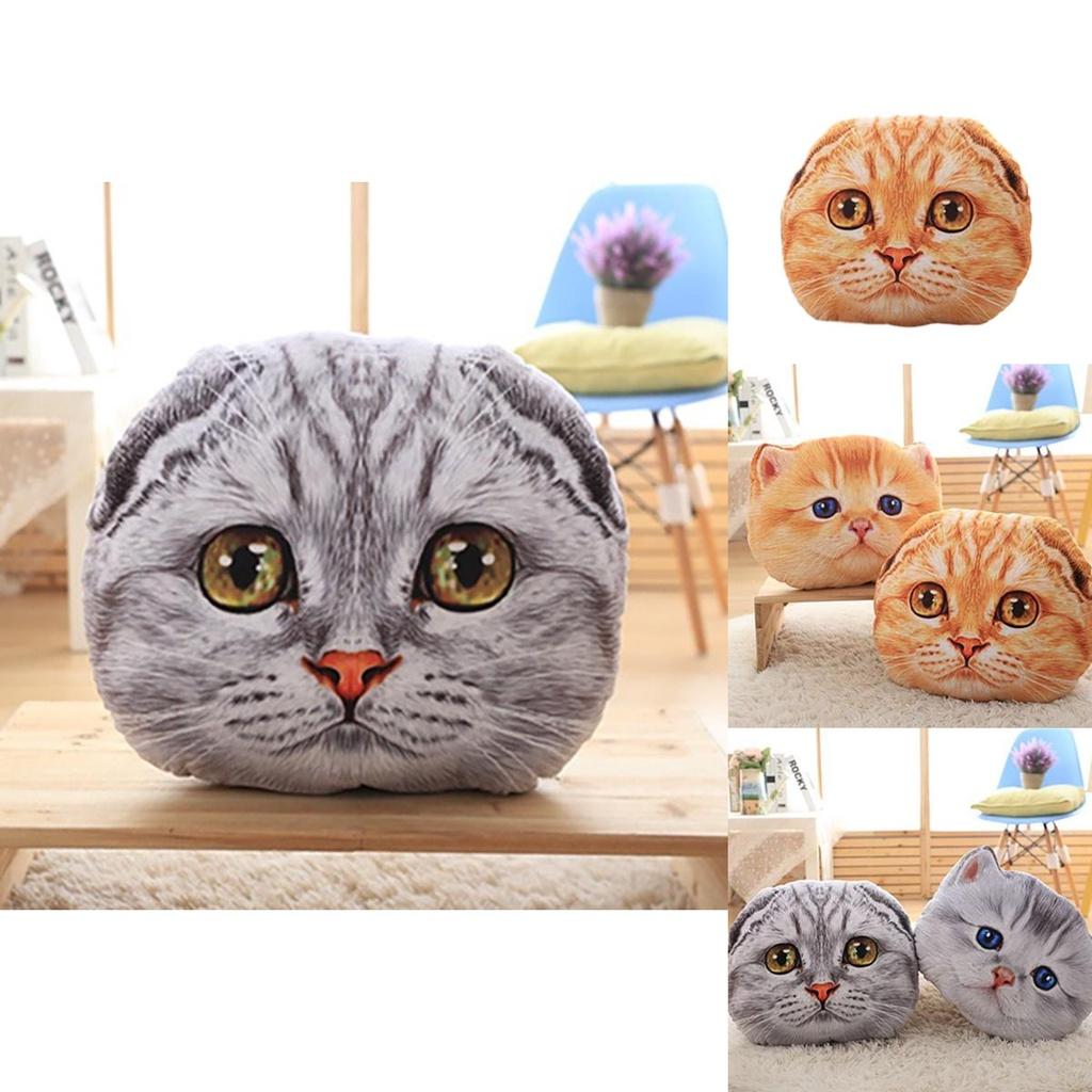 Cute And Creative 3d Cat Head Cushion Soft Plush Alien Cat Pillow Gift