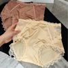 Large Lace High Waisted Underwear Satin Sexy Pure Desire Mesh Comfortable Pure Cotton Crotch Bag Hip Women Triangle Panties