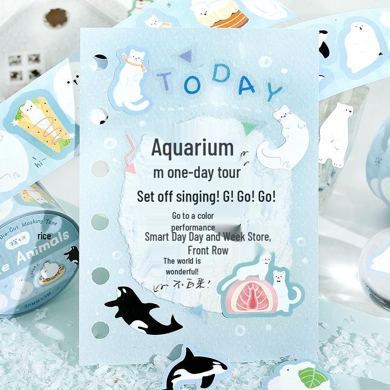 Penguin Die-cut Tape: Arctic Letter Series Decorative Stickers