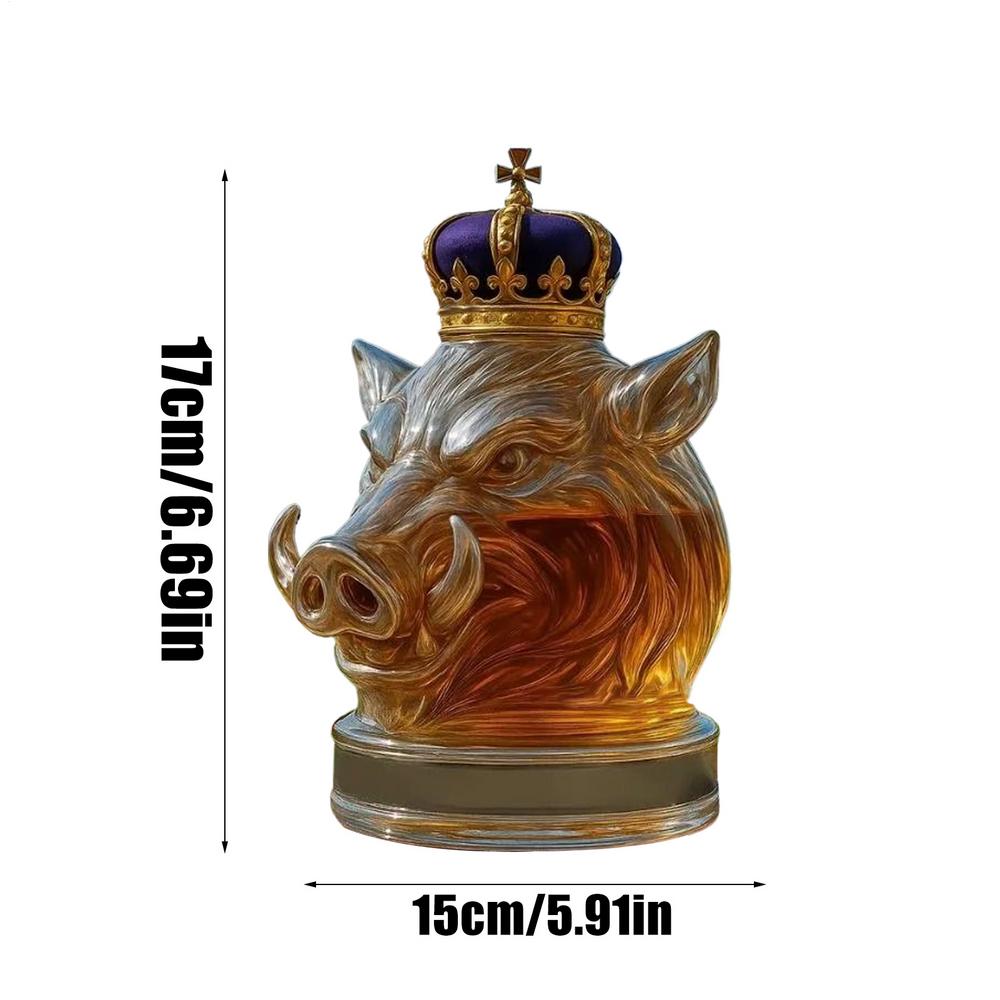 Whiskey Decanter Glass Animal Head Jug Wine Decanter Wild Boar Bottle Ornament Glass Whiskey Bottle Office Home Decor