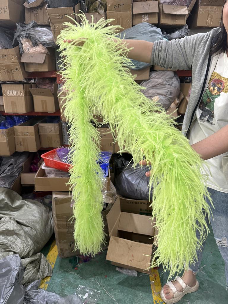 DIY 8 Ply Ostrich Feather Boas 4M for Craft Party Shawl Wedding Drees Clothes Carnival Stage Decor Fluffy Ostrich Plumes Scarf Trim