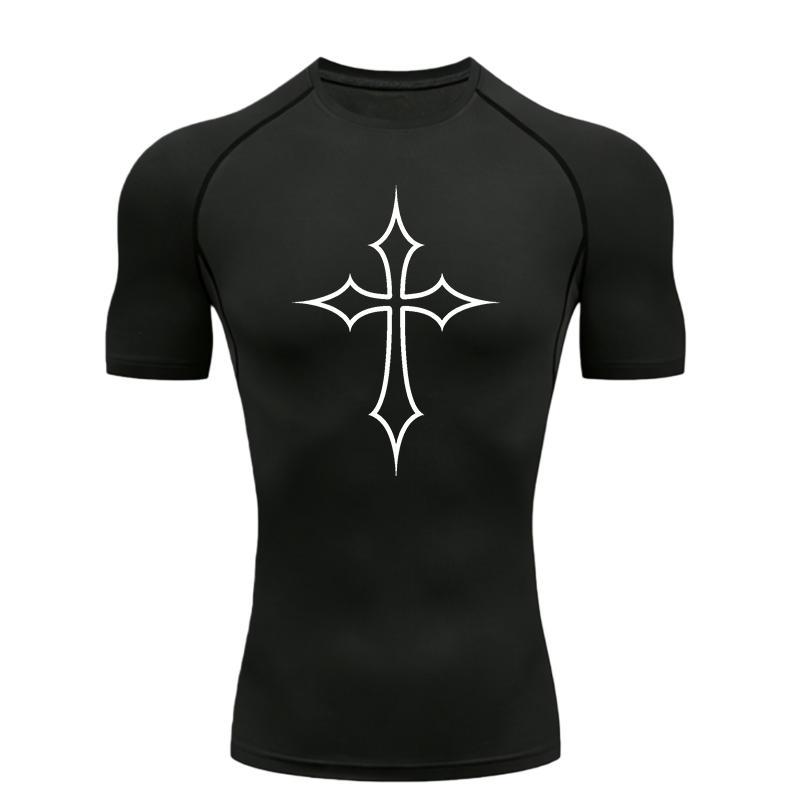 Men's Sports T-shirt Compression Shirt Breathable Training Gym Jogging Running Moisture-Wicking Workout Quick Dry Fitness Short Sleeve