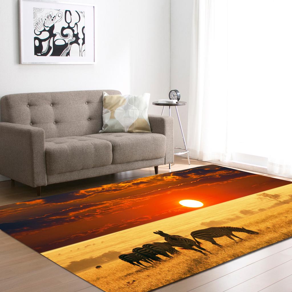 Zebra Horse Living Room Area Rug Home Decor Wild Animal Print Carpet Bedroom Rug for Boys Floor Mat Soft Kitchen Rug Doormat