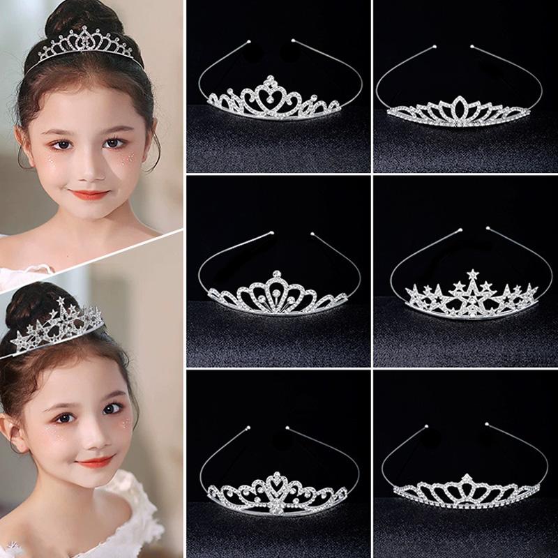 1PC Crystal Exquisite Rhinestone Children Girls Jewelry Gifts Hair Accessories Wedding Tiaras Queen Princess Crown Women Headband