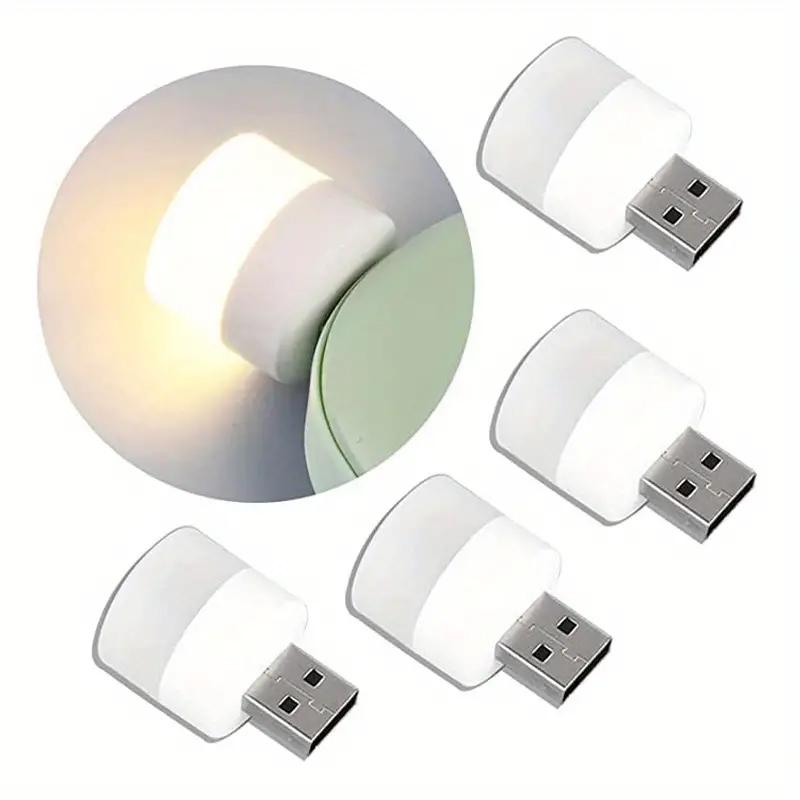 4pcs Mini USB Night Light Warm White Eye Protection Book Reading Light USB Plug Computer Mobile Power Charging LED Night Lamp