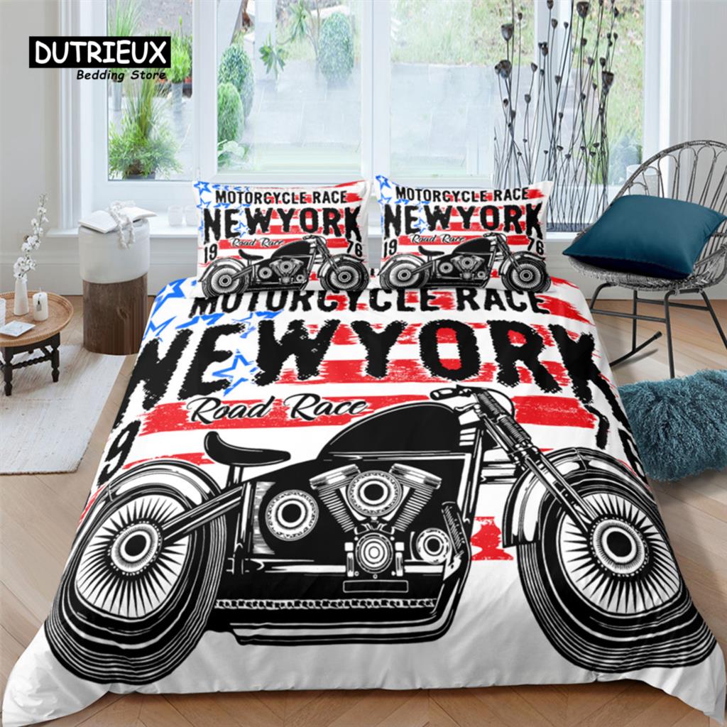 3D Motor Club Print Home Living Luxury 2/3Pcs Comfortable Duvet Cover Pillowcase Bedding Sets Queen And King Eu/Us/Au Size