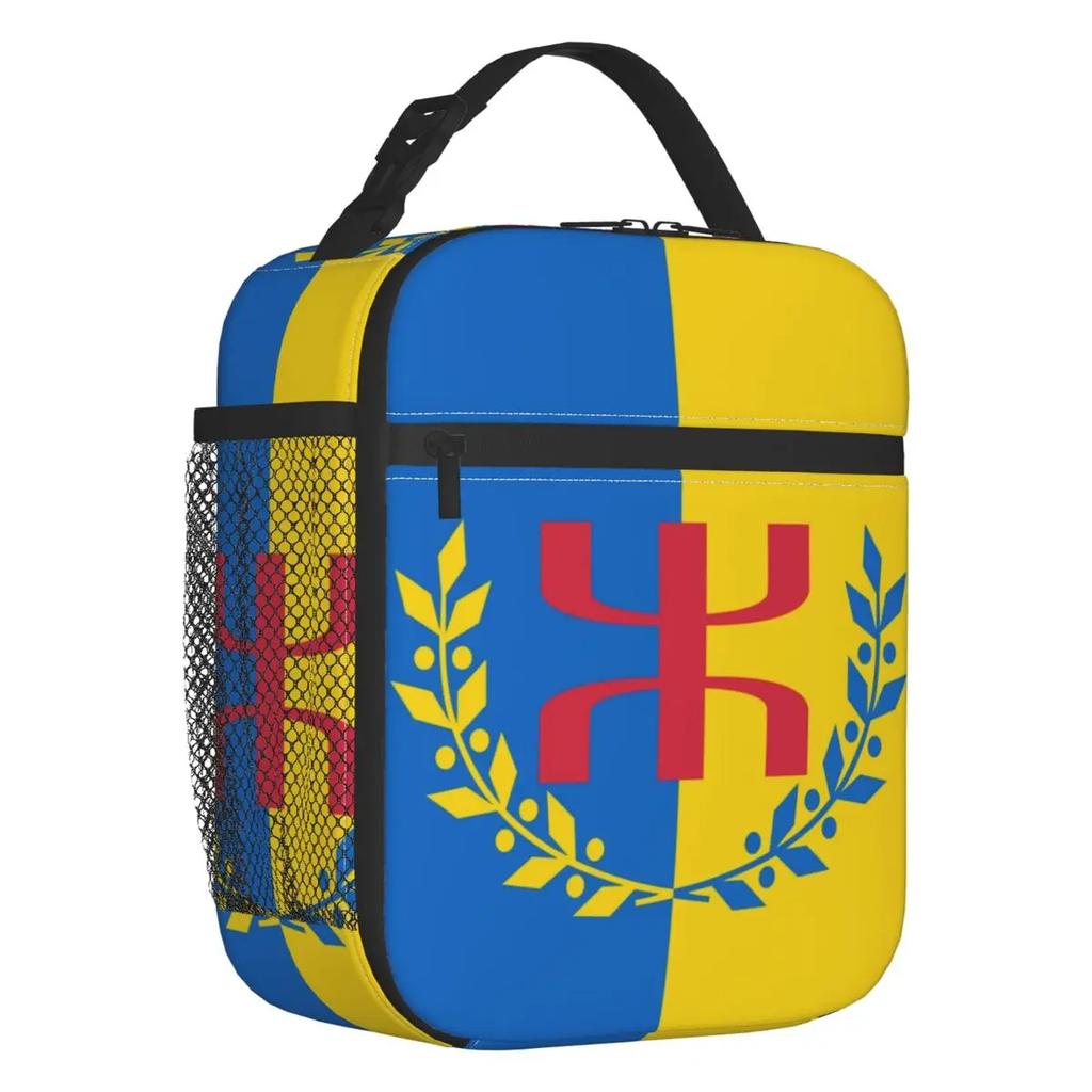 Kabyle Jewelry Insulated Lunch Bag for Camping Travel Amazigh Carpet Berber Leakproof Thermal Cooler Bento Box Women Kids