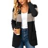 Women's Cardigan Color Long Sleeve with Pockets for Casual Wear