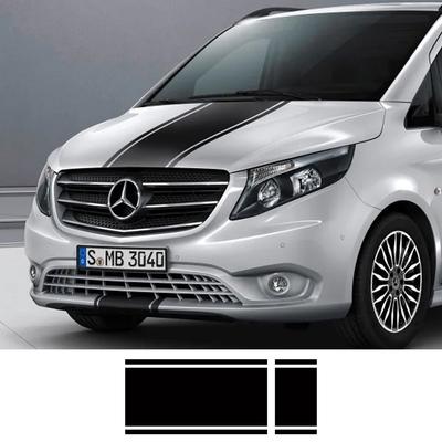 AKXY7 För Mercedes BENZ Vito Framfilmsränder Dekal Vinyl Huvklistermärke Bil DIY Vattentäta klistermärken Tillbehör