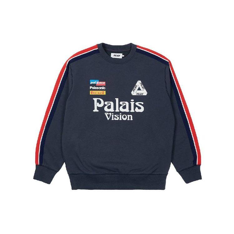 

Palace Flag Stripe Crew Navy Men Tops Blue P22CS115 XL