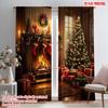 2pcs,2D Plane Printing Print Curtains Fireplace Tapestry Durable 100% Polyester Fabric (without Rod) Decorations For Home for