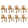 Day and Night - Day and Night Garden Chairs with Cushions 8 Units Solid Acacia Wood