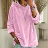 Women'S Solid Color Velvet Hoodie Oversize Long Sleeve Sweatshirt With Pockets Casual Loungewear Cozy Pullover Top