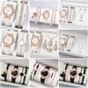 with Leather Strap Watch Bracelet Set Heart Shape Quartz Wristwatch New Watch Jewelry Set  Woman