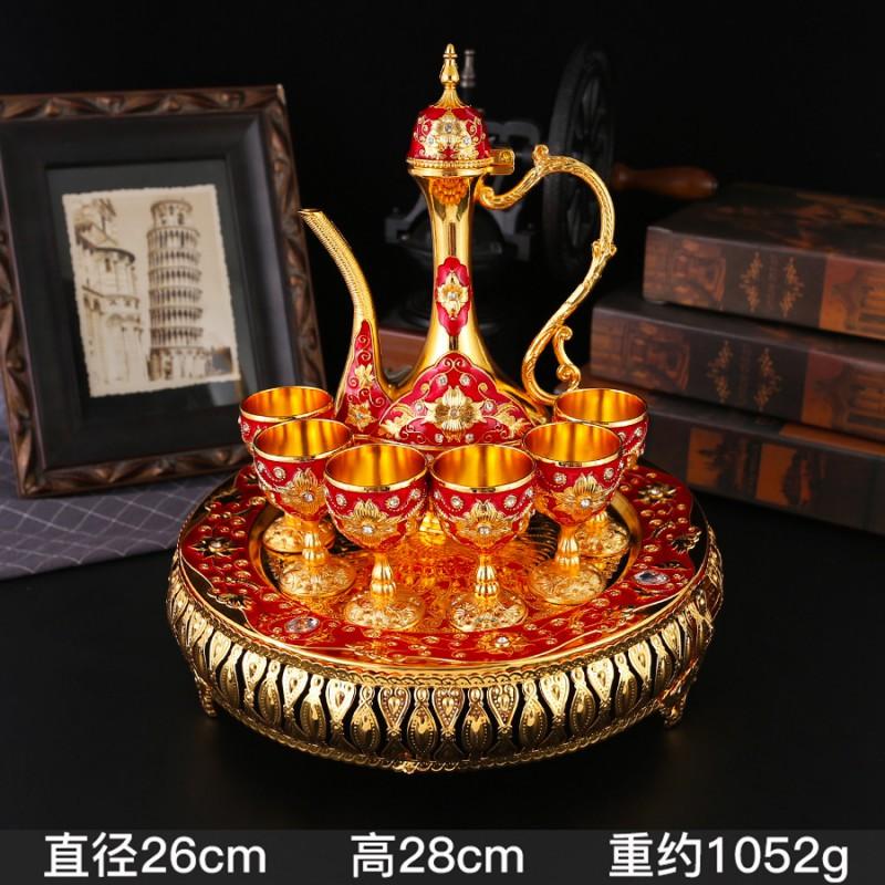 Elegant Zinc Alloy Barware Set 8-Piece Vintage Inspired Serving Home Dining Table Decor