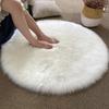 Furry Round Floor Mat Plush Soft Bedroom Rug Solid Color Machine Washable Fluffy Area Rug for Kids Rooms Nursery Living Room