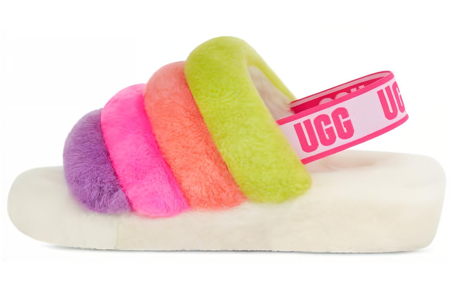 UGG FLUFF YEAH Сандалии на одной липучке Женские Белые 1097169-WHM 36
