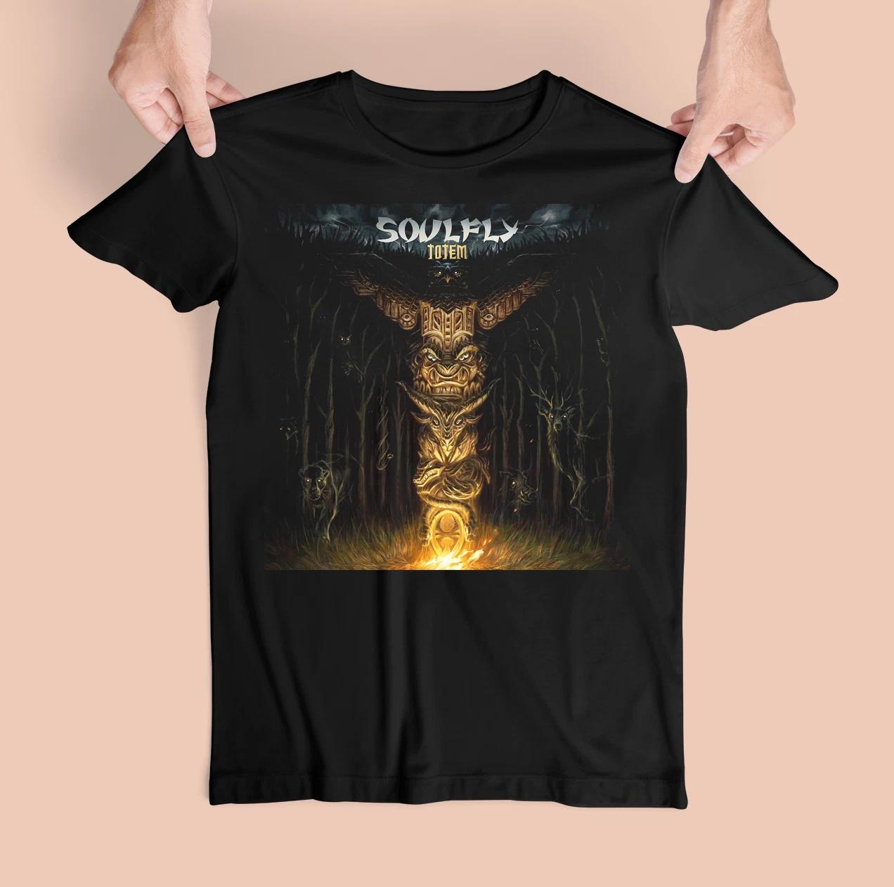 Винтажная Футболка с Тотемом и Логотипом Группы Soulfly, Хлопок, Черная, Все Размеры, Мужская Женская, US207 S