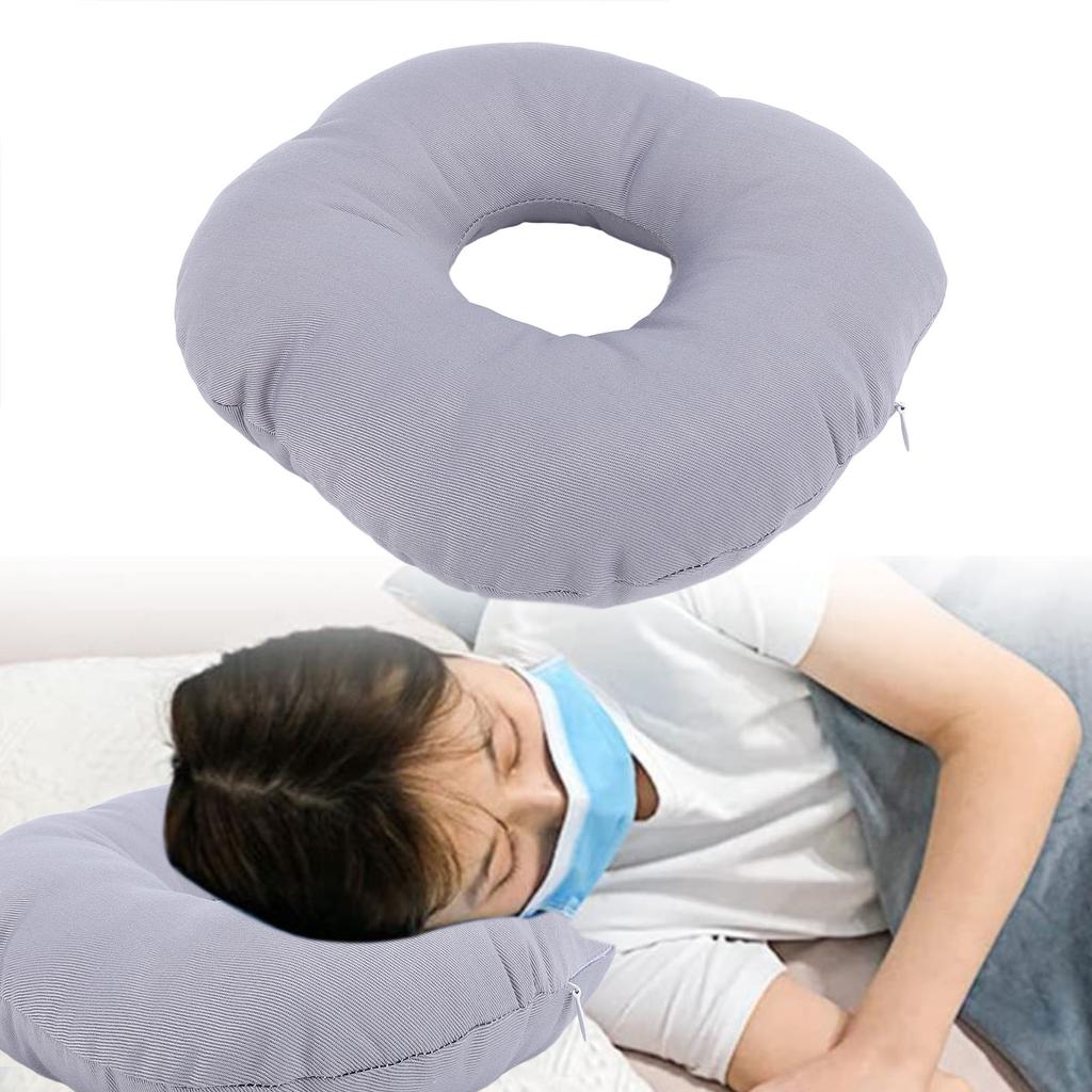 Ear Side Sleeping Pillow Cotton Linen Pillowcas Reduce Ear Friction Soft Large Opening Donut Ear Pil