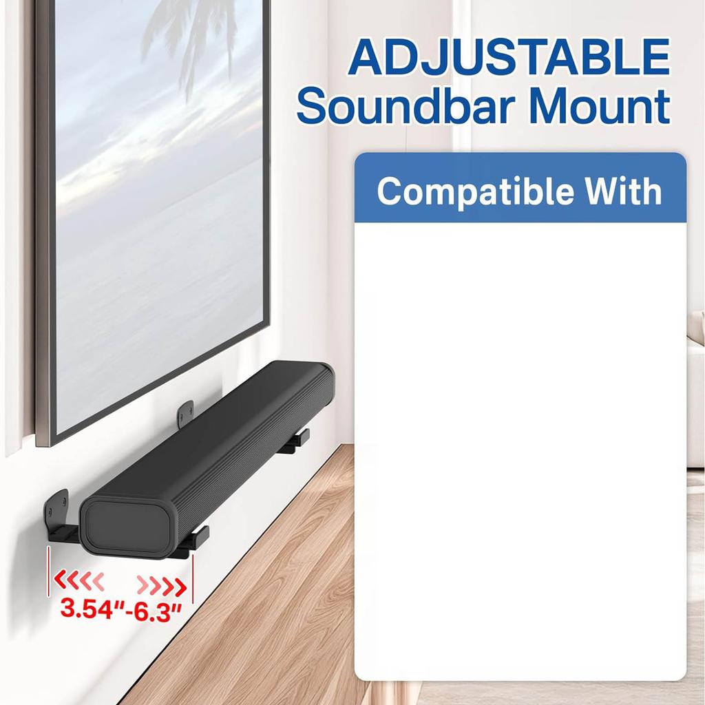 Verstellbare Soundbar-Schienenführung Metall-Montagehalterung Für Heimkino-Lautsprechersysteme Passend für Heim-Sound