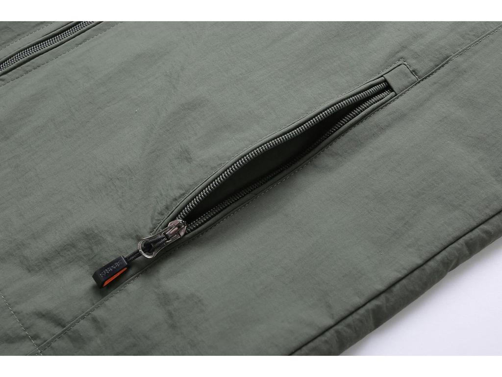 Męska kurtka wiatrówka o średniej długości - Wiosna/Jesień, Lekka, Casualowa outdoorowa, Wielokieszeniowa, Duże rozmiary