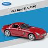 Welly 1/24 Mercedes Benz SLS AMG Alloy Sports Model Diecasts Metal Racing Car Vehicles Model Simulation Collection Kids Toy Gift